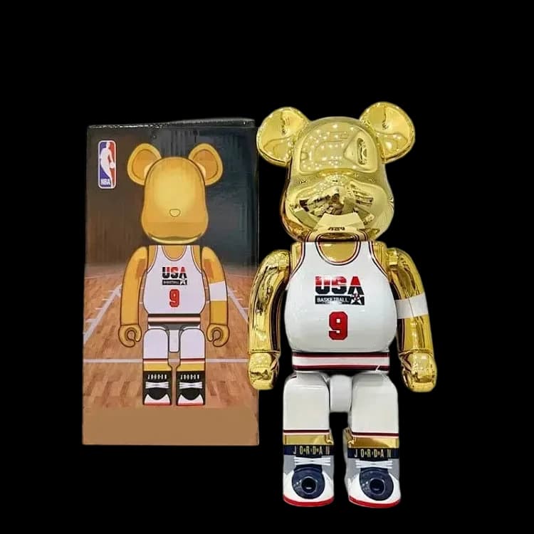 Front product image of Bearbrick Michael Jordan 1992 Team USA Gold Chrome