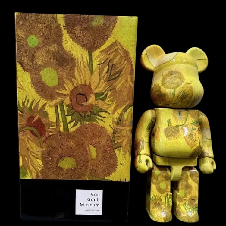 Front product image of Bearbrick Van Gogh Sunflowers