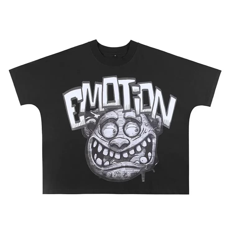 Mixed Emotions Monster Cropped Tee Black T-shirt product reference on a clean white background