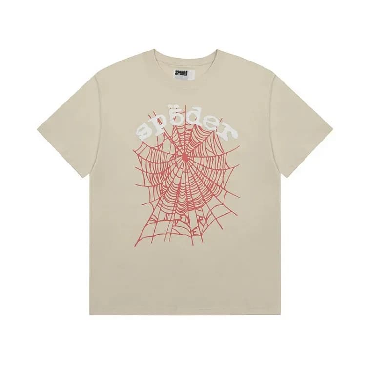 Sp5der Legacy Logo HeavyWeight Tee Cream T-shirt product reference on a clean white background