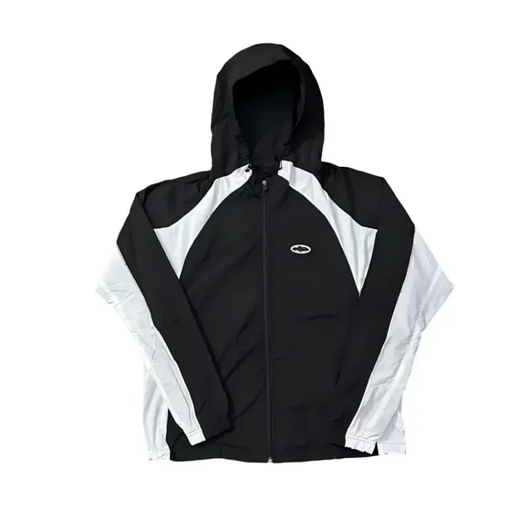 Corteiz Black and White Shuku Windbreaker product reference on a clean background