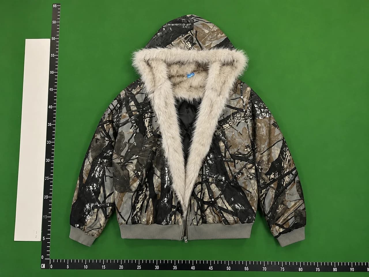 Realtree Camo Fur-Lined Jacket warehouse QC front view