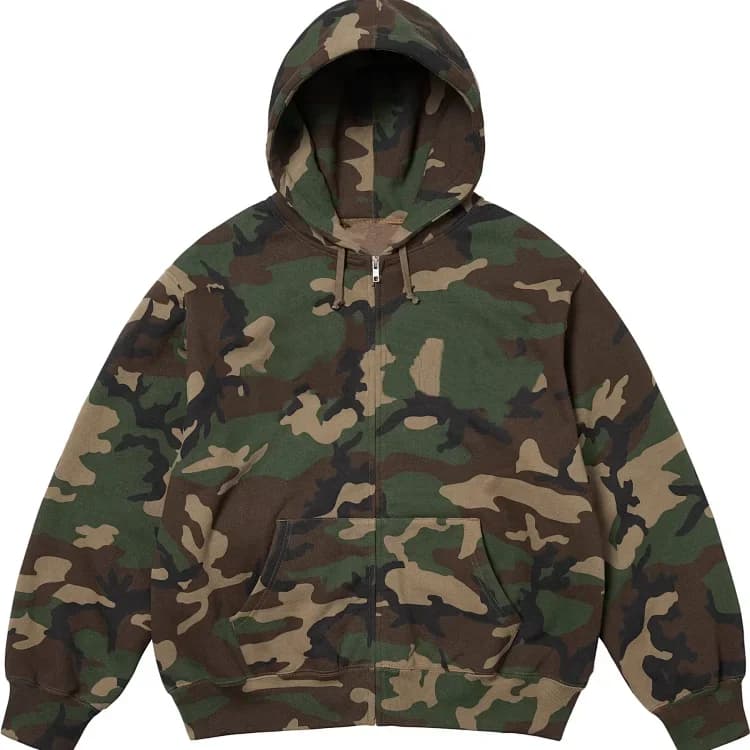 Supreme Hooded Zip-Up Thermal Camo Jacket product reference on a clean background