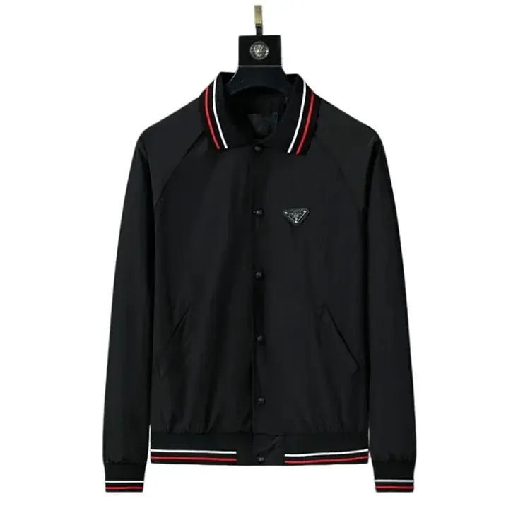 Prada Re-Nylon Stripe-Trim Bomber Jacket product reference on a clean background