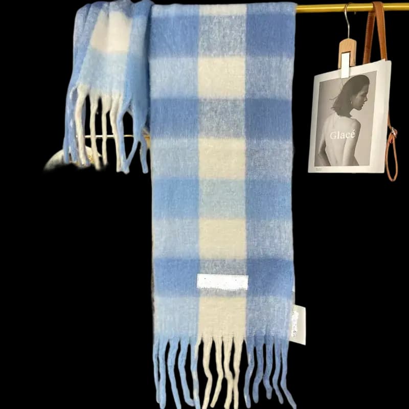 Acne Studios Check Scarf — Blue/Cream product reference on a clean background