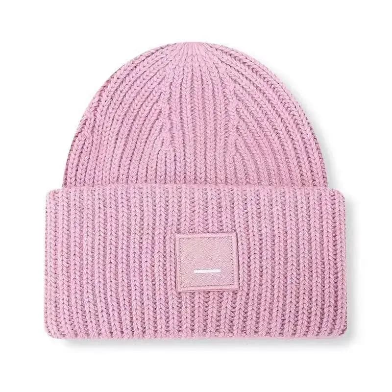 Acne Studios Face-Patch Ribbed Beanie — Pink product reference on a clean background