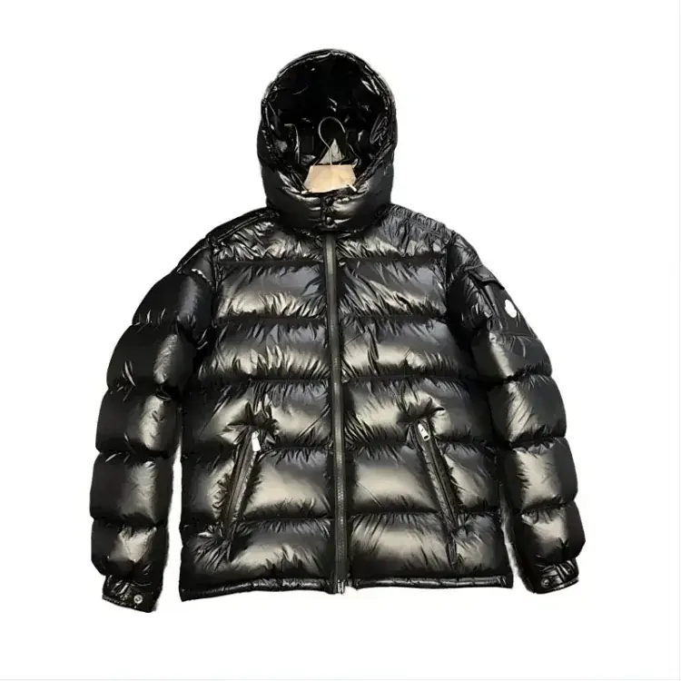 Moncler Maya Glossy Down Jacket — Black product reference on a clean background