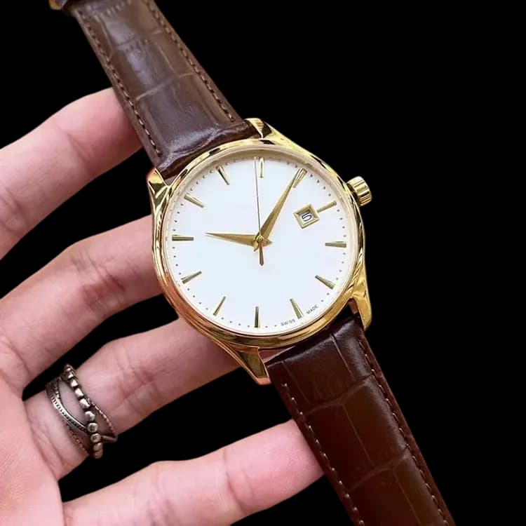 Patek Philippe Calatrava — White Dial / Brown Strap product reference image