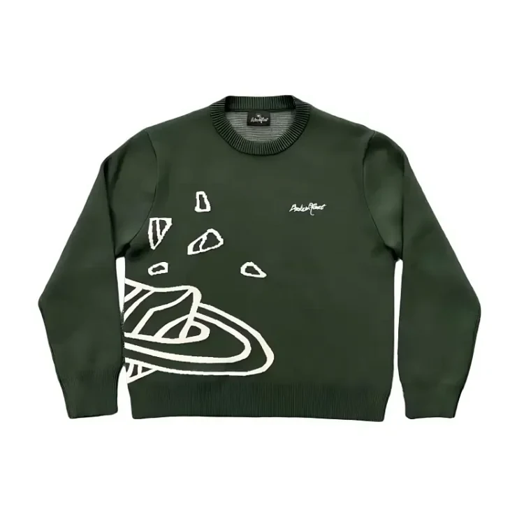Broken Planet Graphic Sweater — Dark Green