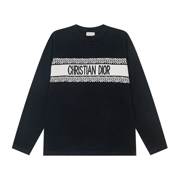 Christian Dior Signature-Stripe Sweater — Black