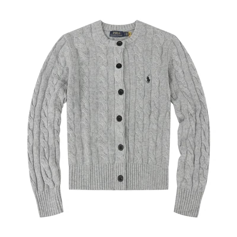 Polo Ralph Lauren Cable-Knit Cardigan — Grey