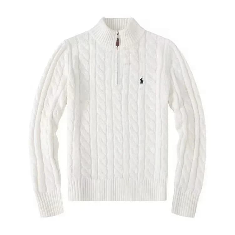 Polo Ralph Lauren Cable-Knit Half-Zip Sweater — Cream