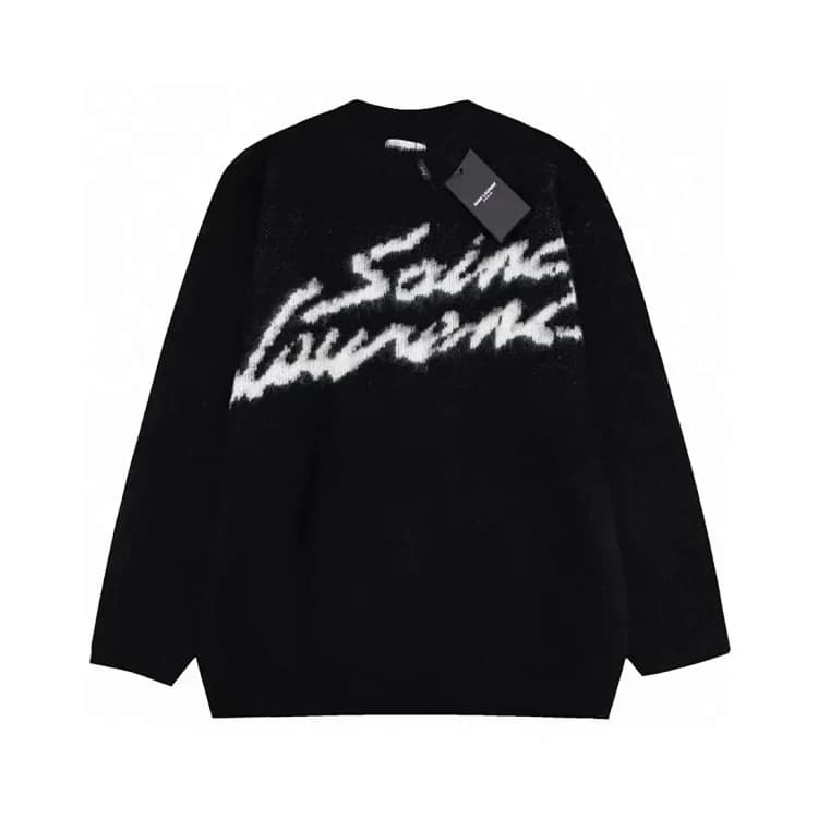 Saint Laurent Script-Logo Sweater — Black product reference image