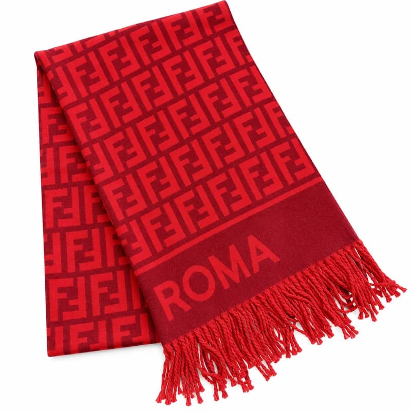 Fendi Red FF Roma Fringe Scarf product reference image