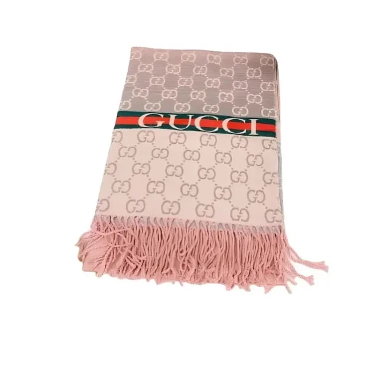 Gucci Pink GG Monogram Fringe Scarf product reference image