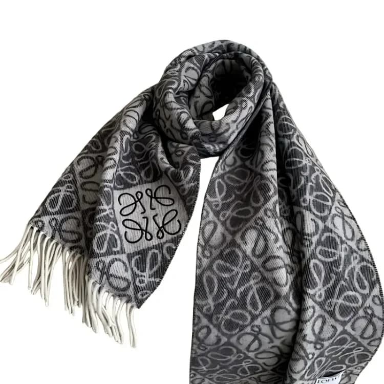 Loewe Charcoal Anagram Fringe Scarf product reference image
