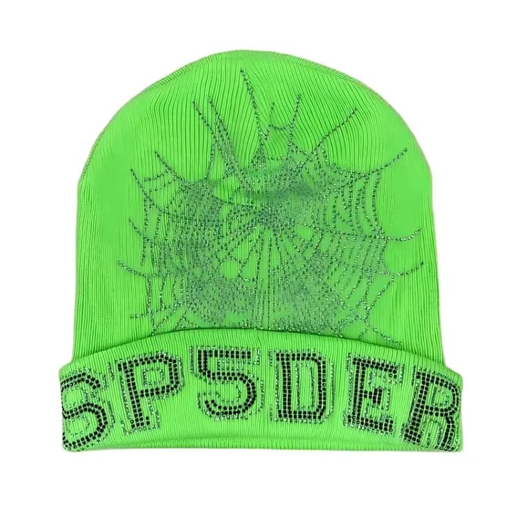 Sp5der Neon Green Web Beanie product reference image