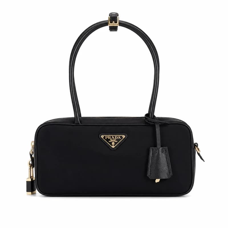 Front product image of Prada Re-Nylon and Leather Small Top-Handle Bag