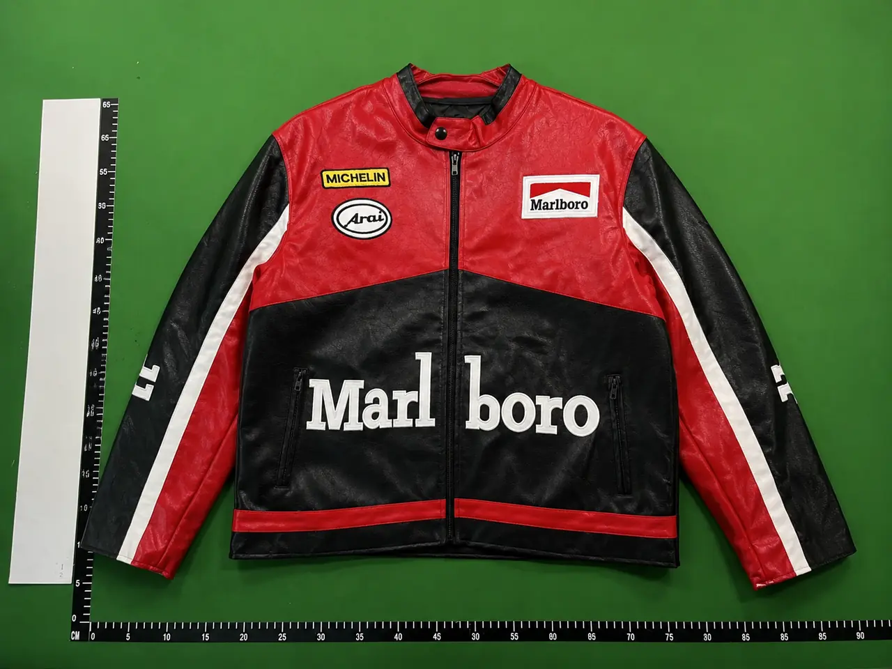 QC photo reference for Marlboro Vintage Racing Leather Jacket