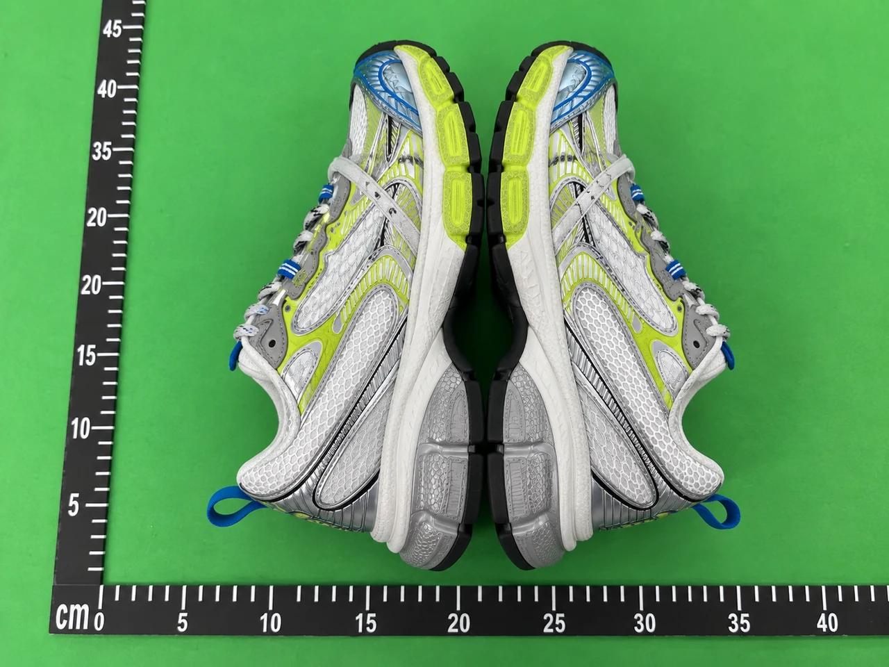 QC photo reference for Balenciaga 3XL — Silver, Lime & Blue