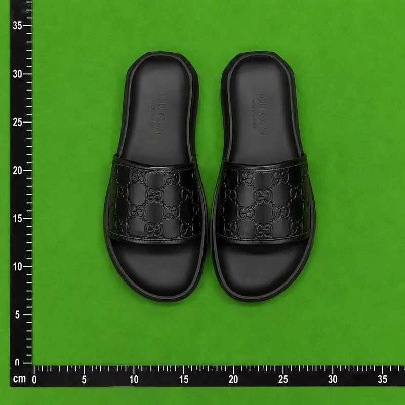 QC photo reference for Gucci Slippers